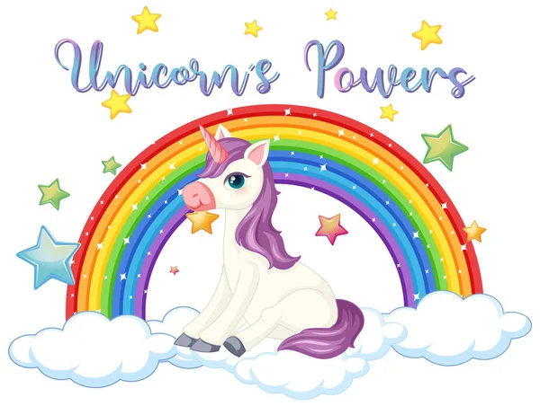 Signo Poder Unicornio Sobre Fondo Blanco Ilustración — Vector de stock