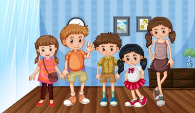 Evde resimde rahatlayan insanların olduğu bir sahne