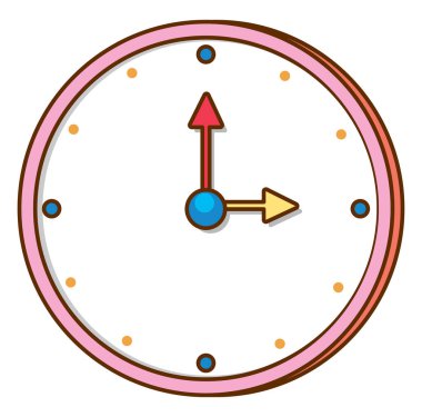 Beyaz arkaplanda pembe çerçeveli saat