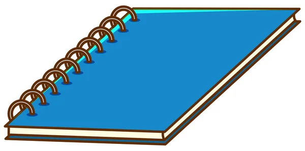 Cuaderno Con Portadas Azul Sobre Fondo Blanco Ilustración — Vector de stock