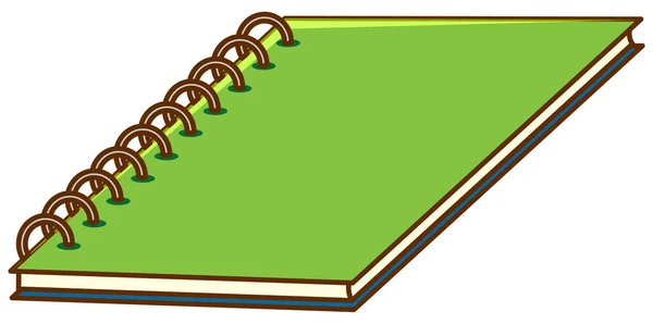 Cuaderno Con Portadas Verde Sobre Fondo Blanco Ilustración — Vector de stock