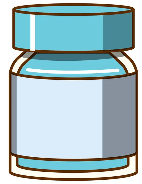 Acuarela Azul Botella Sobre Fondo Blanco Ilustración — Vector de stock