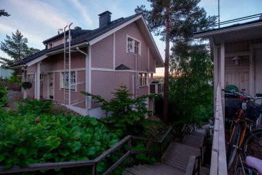 Manzara Tampere şehrin. Finlandiya.