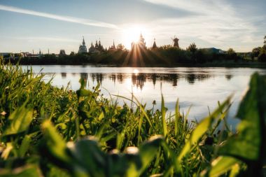 Gün batımında Izmaylovsky Kremlin. Moscow, Rusya Federasyonu.