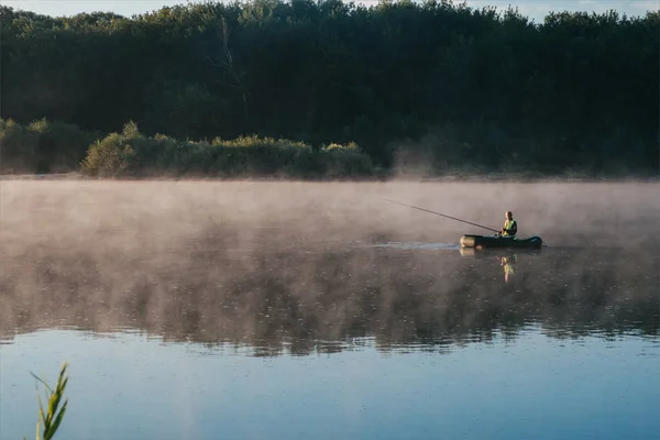 Mist Mistige Mornign Aan Rivier Russische Landschap — Stockfoto