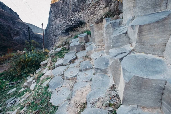 Basalt columns in Garni Gorge. Armenia. — Stock Photo, Image