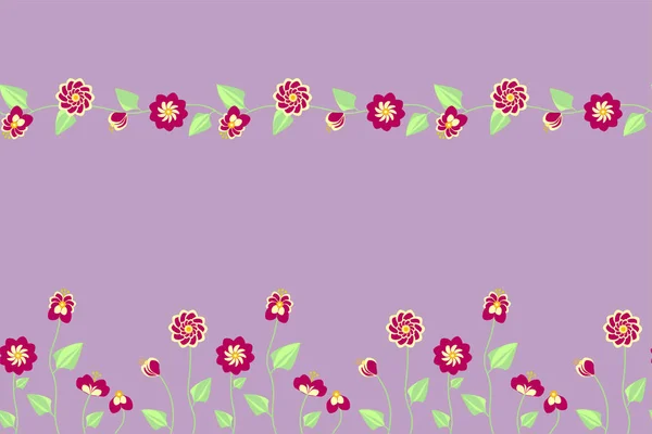 2 nahtlose Muster mit lila Hintergrund — Stockvektor