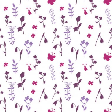 Çayır seamless modeli ile bir sürü bahar ve yaz çiçek 