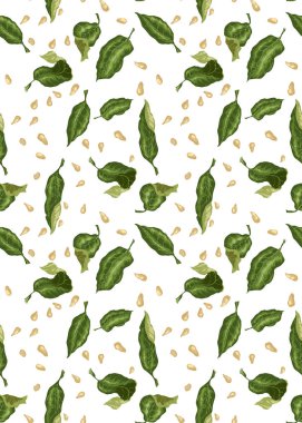 Tekstil ve narenciye yaprakları ve se ile yazdırma için seamless modeli