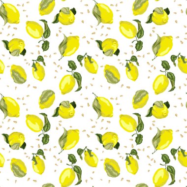 Limon parlak Dikişsiz desen kavramı içinde tohum ile grafiği renkli