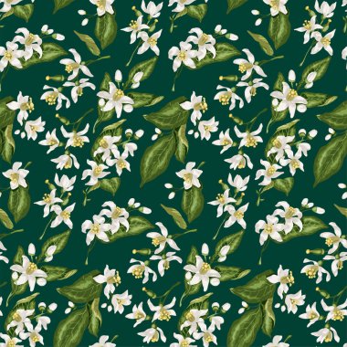 Yeşil ve WHI yapılan narenciye ağaç dalları ile Seamless Modeli