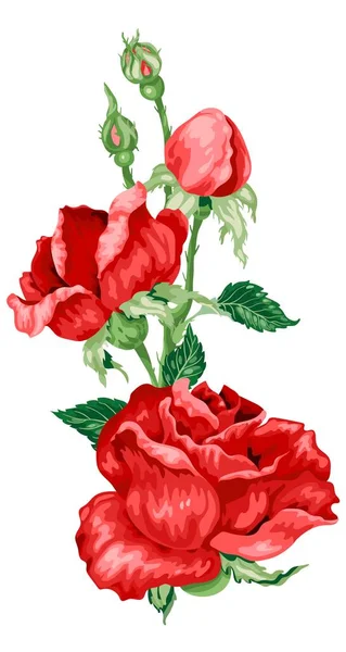 リアルなイラストで花とベクトル装飾要素 — ストックベクタ