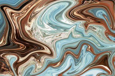 Renkli sıvı metalik doku yüzeyi, holografik folyo, sıvı dalgalar, esrarengiz aura tayfı, moda 