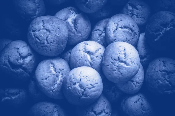 Homemade Tasty Cookies Background Blue Color Tone — Stock Photo, Image