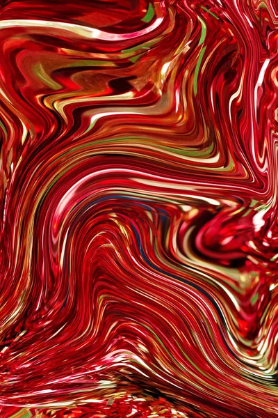 Renkli sıvı metalik doku yüzeyi, holografik folyo, sıvı dalgalar, moda renk — Stok fotoğraf