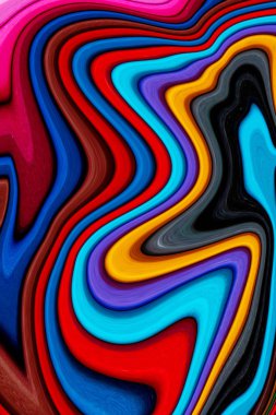 Dijital sanat soyut çok renkli resim, sıvı etkisi