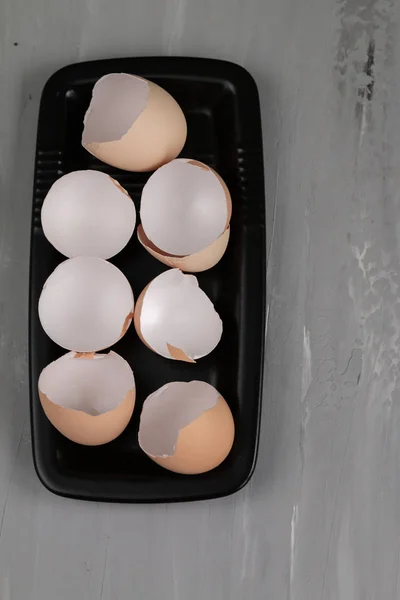 Skadet Eggeskall Bakgrunn Nytt Liv Begynner Begrepet Organisk Gjødsel – stockfoto