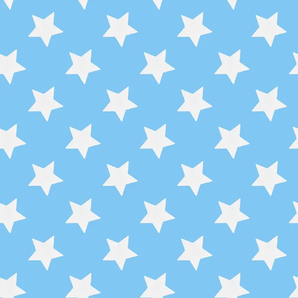 Λευκό Αστέρια Απρόσκοπτη Φόντο Γαλάζιο Φόντο — Φωτογραφία Αρχείου