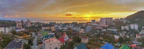 Autumn evening in  micro district of Mamaika. Sochi. Russia.