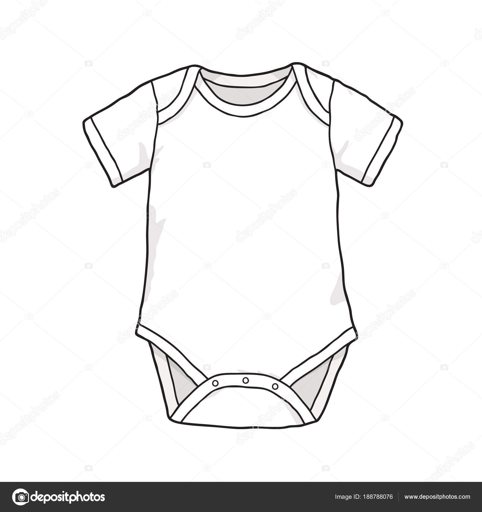 Download Vector Hand Getekende Romper Voor Baby — Stockvector ...