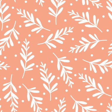 Vektör sorunsuz arka plan deseni ile soyut bitkiler