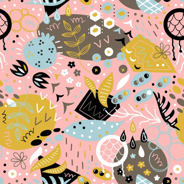 Vektör sorunsuz arka plan deseni farklı soyut şekilleri ile