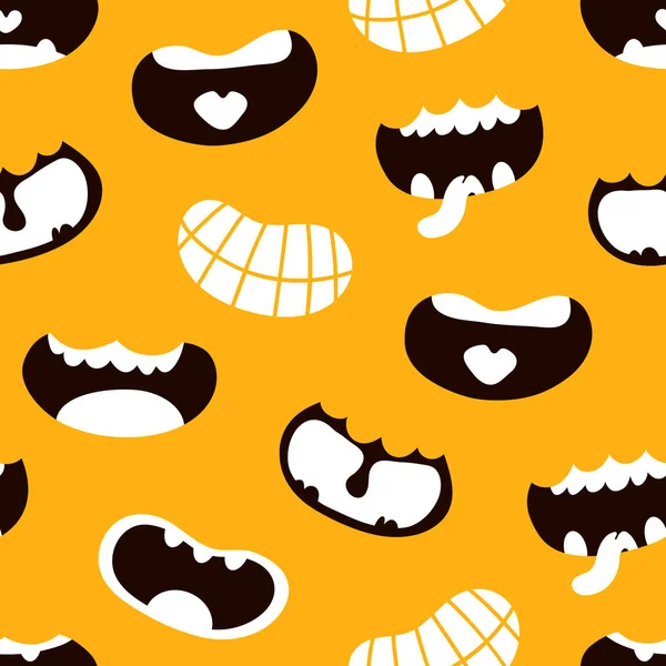 Vector Seamless Background Pattern Smiles — Stock Vector