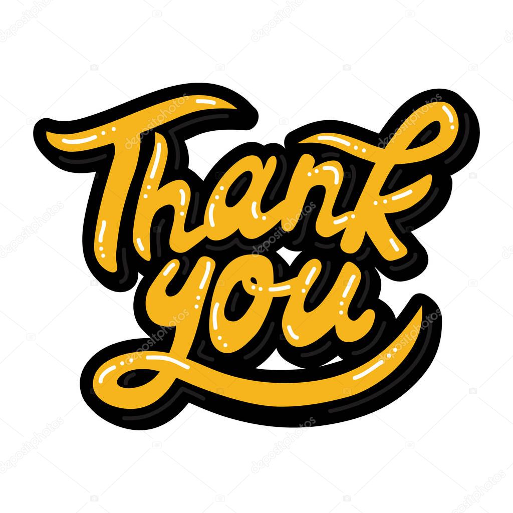 Vector lettering with golden Thank you text