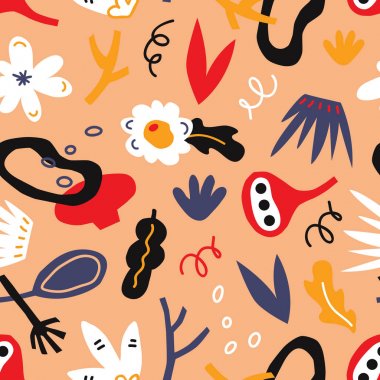 Soyut şekilleri kesilmiş vektörsüz arkaplan deseni