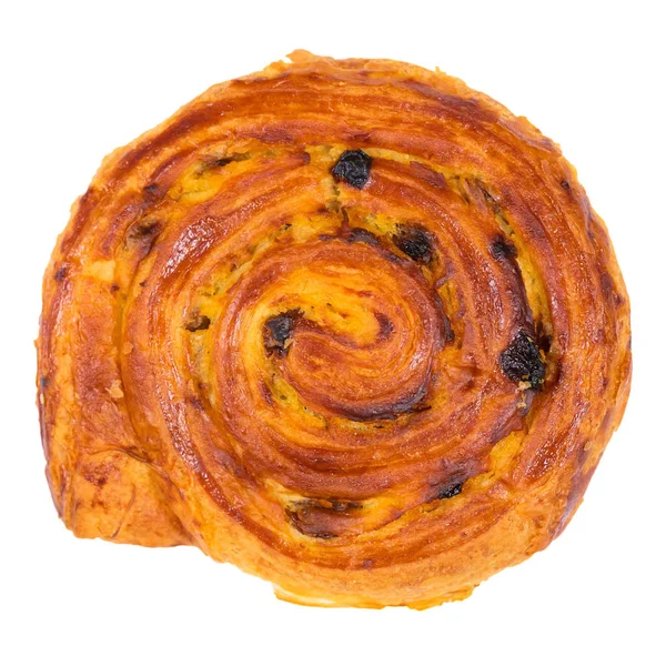 Raisin bun närbild isolerad på vit — Stockfoto