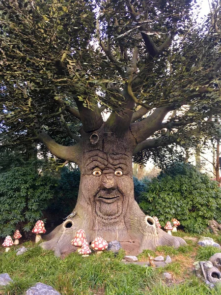 Fairy tree. Fantastic huge tree that tells fairy tales