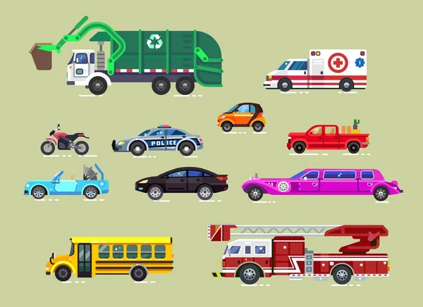Çeşitli kentsel araç vektör Set