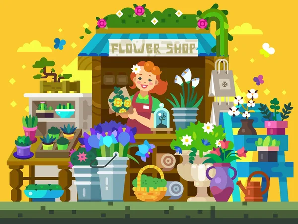 Квітковий магазин Вітрина — стоковий вектор
