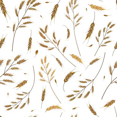 Beyaz arka planda mısır gevreği dikenleri. Duvar kağıdı, desenler, marka, ambalaj için kusursuz desen. Vektör