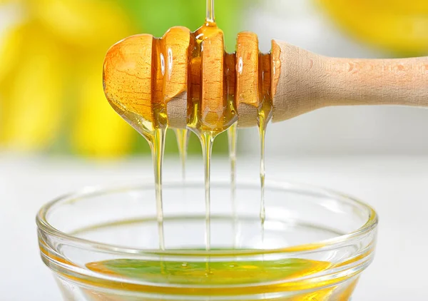 Miele dorato gocciolante — Foto Stock