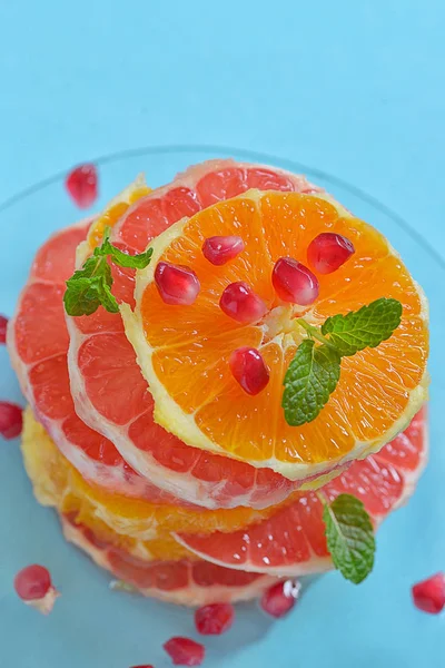 Fresh mixed slices of  fruit