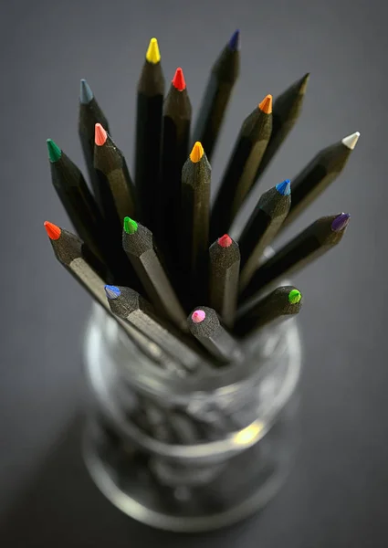 Colored  black pencils — Stock Photo, Image