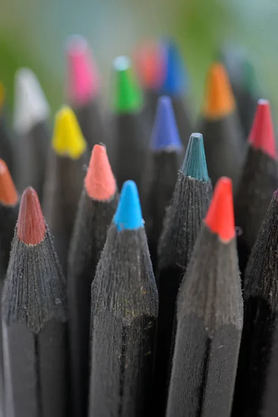Colored  black pencils — Stock Photo, Image