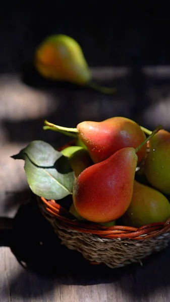 Pere in un cesto — Foto Stock