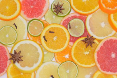 Narenciye meyve dilimleri ile arka plan