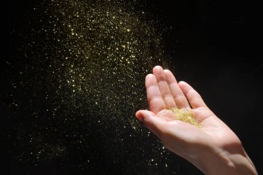 Kadın El Üfleme Parıltısı Parıltısı