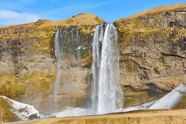 瀑布，冰岛-seljalandsfoss — 图库照片