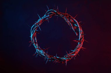 Colored Crown Of Thorns On A Dark Background clipart