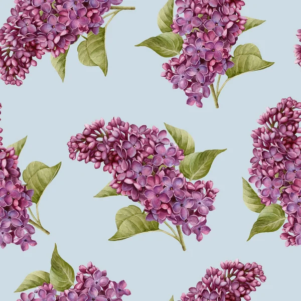 Patrón sin costura floral con acuarela lila — Foto de Stock