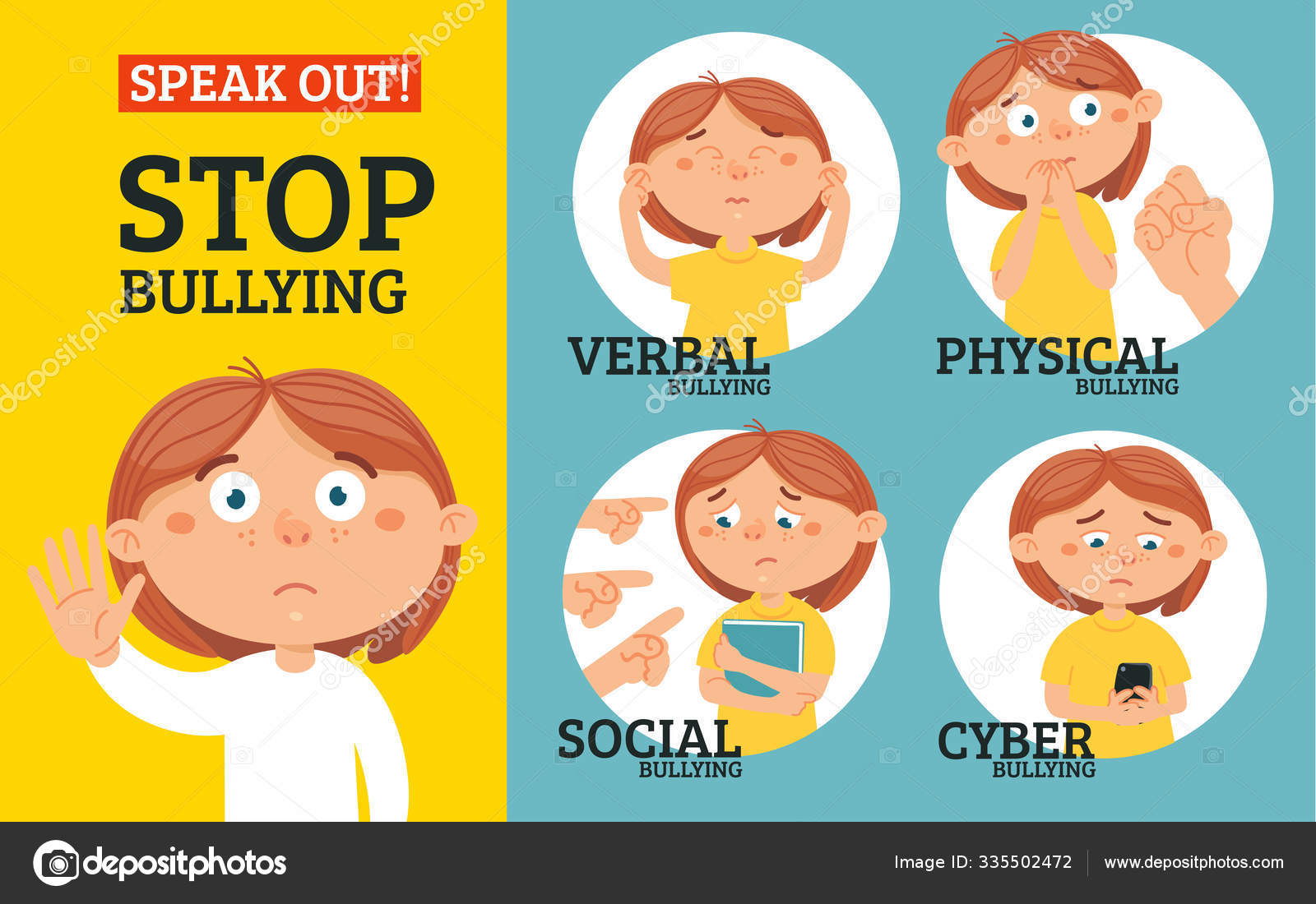 Stop bullying concept Stock Vector Image by ©a_compot #335502472