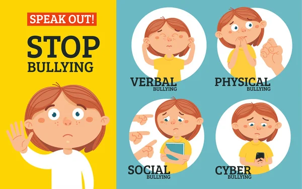 Stop bullying concept — Stock Vector