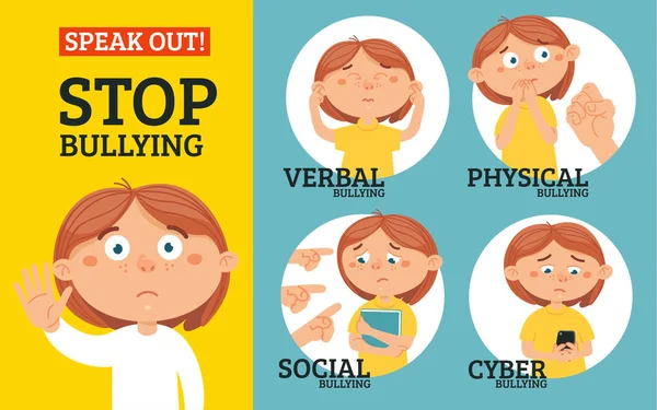 Pare o conceito de bullying —  Vetores de Stock