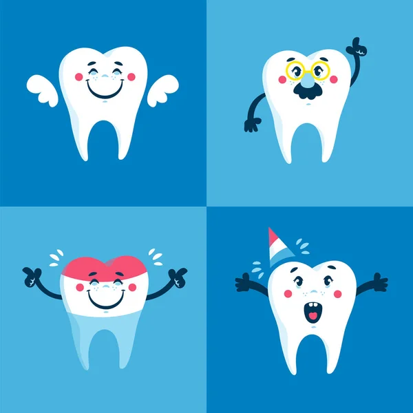 Flat Illustrations for children dentistry and kids about toothache — Wektor stockowy