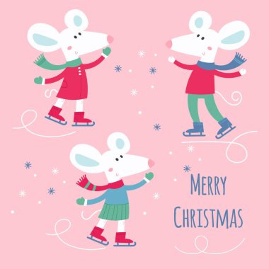 Beyaz fareyle Noel ve yeni yıl tasarımları