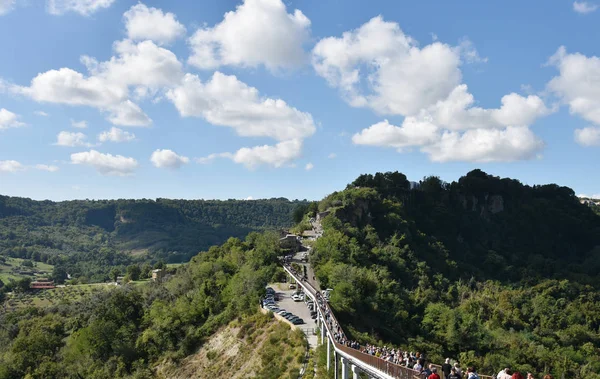 Beautiful Panoramic View Famous Civita Bagnoregio Tiber River Valley Lazio — Stock Photo, Image